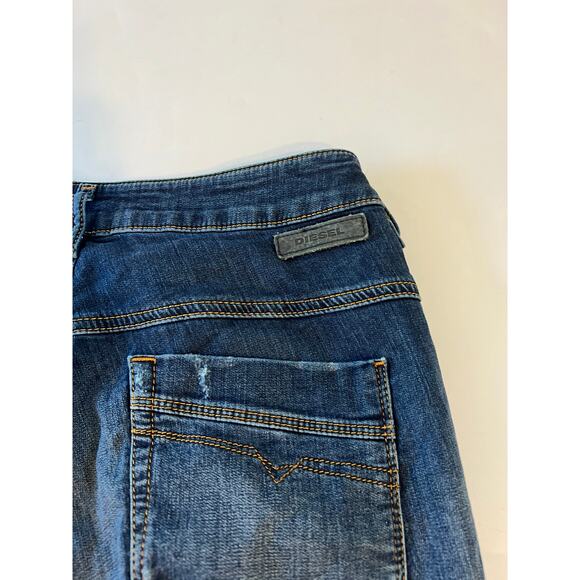 Diesel Fayza-Ne Skinny Stretch Sweat Distressed Denim Jeans Womens Size 25 Blue - Picture 12 of 16